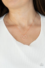 Load image into Gallery viewer, Paparazzi GLOW by Heart - Copper Heart Necklace
