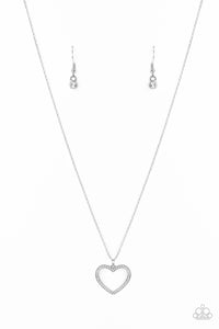 Paparazzi GLOW by Heart - White Heart Necklace
