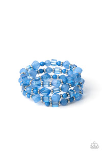 Paparazzi Girly Girl Glimmer - Blue Coil Bracelet