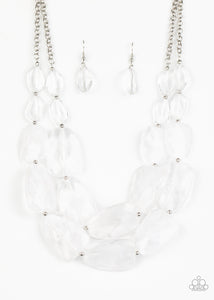 Paparazzi Gives Me Chills - White Acrylic Necklace