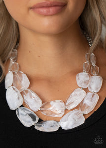 Paparazzi Gives Me Chills - White Acrylic Necklace