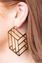 Load image into Gallery viewer, Paparazzi Gotta Get GEO-ing - Gold Hoop Earrings
