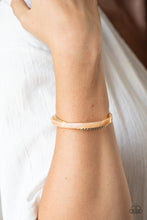 Load image into Gallery viewer, Paparazzi HAUTE On The Trail - Gold Acrylic Bracelet
