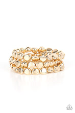 Load image into Gallery viewer, Paparazzi HAUTE Stone - Gold Stretch Bracelets
