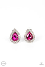 Load image into Gallery viewer, Paparazzi Haute Happy Hour - Pink Clip-On Earrings
