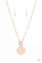 Load image into Gallery viewer, Paparazzi Heart-Stopping Sparkle - Gold Necklaces

