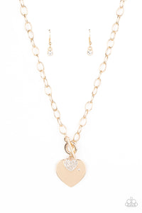 Paparazzi Heart-Stopping Sparkle - Gold Necklaces