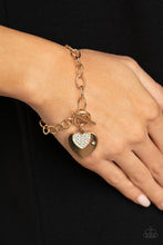Load image into Gallery viewer, Paparazzi Heart-Stopping Sparkle - Gold Necklaces
