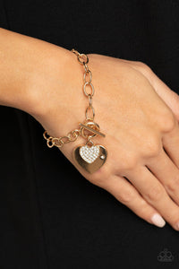Paparazzi Heart-Stopping Sparkle - Gold Necklaces