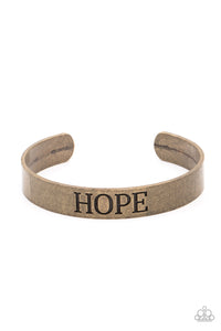 Paparazzi Hope Makes The World Go Round - Brass Cuff Bracelet