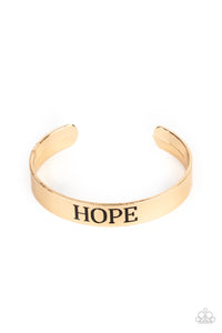 Paparazzi Hope Makes The World Go Round - Gold Cuff Bracelet