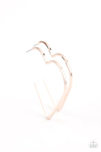 Load image into Gallery viewer, Paparazzi I HEART a Rumor - Rose Gold Heart Hoop Earrings
