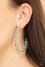 Load image into Gallery viewer, Paparazzi In The Clear - White Acrylic Hoop Earrings
