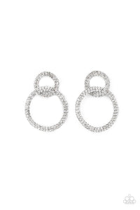 Paparazzi Intensely Icy - White Post Earrings
