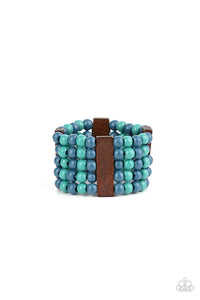 Paparazzi Island Soul - Blue Wooden Bracelet