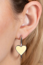Load image into Gallery viewer, Paparazzi Kiss Up - Yellow Heart Hoop Earrings
