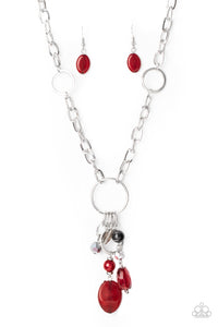 Paparazzi Lay Down Your CHARMS - Red Charm Necklace