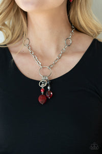 Paparazzi Lay Down Your CHARMS - Red Charm Necklace