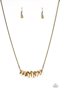 Paparazzi Leading Lady - Black/Brass Necklace