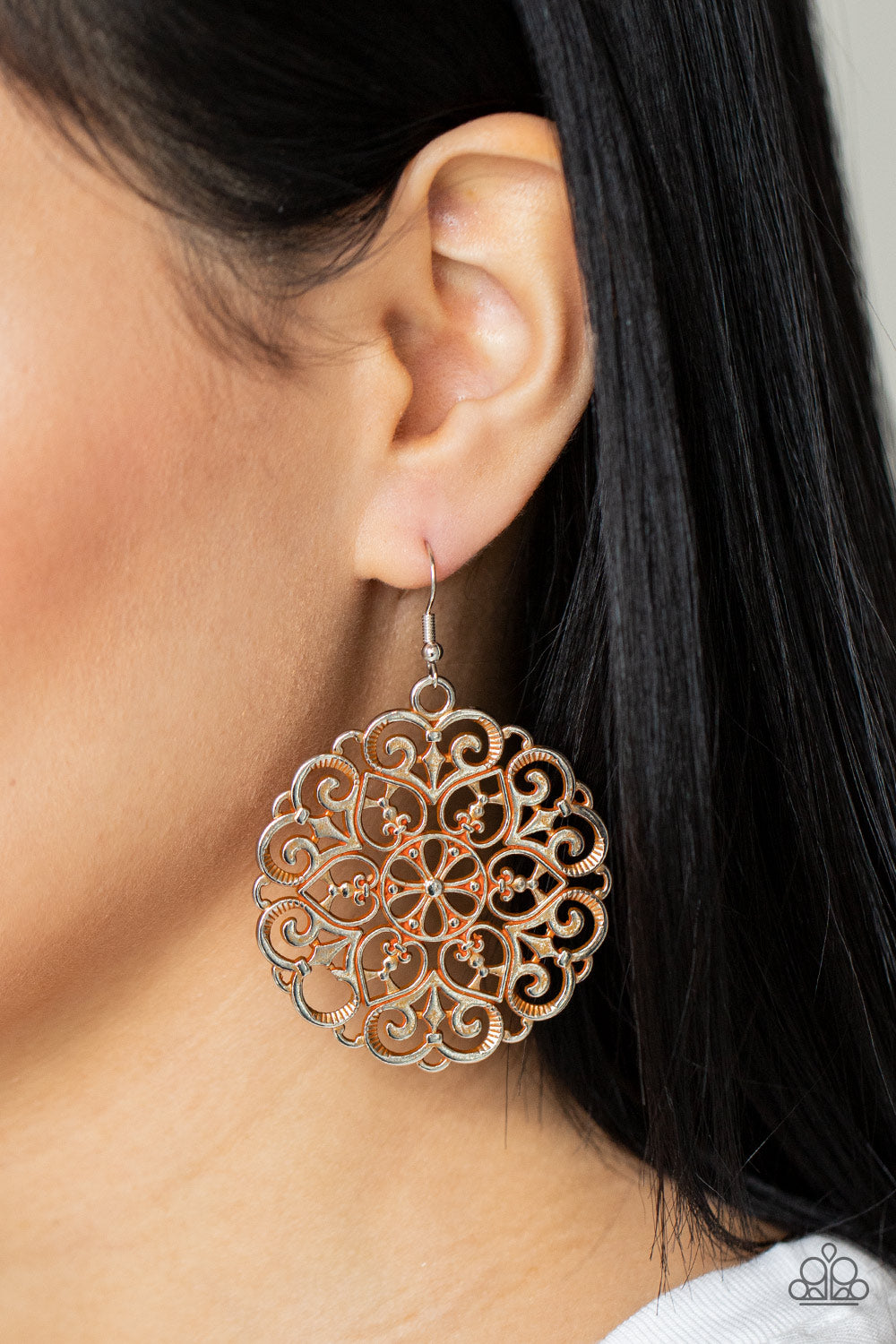 Paparazzi MANDALA Effect - Orange Earrings