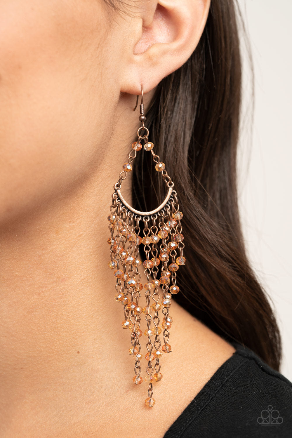 Paparazzi Metro Confetti - Copper Beaded Earrings
