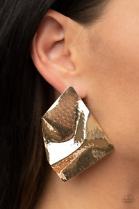 Paparazzi Modern Maverick - Gold Post Earrings