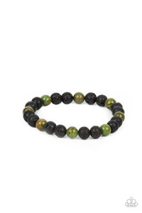 Paparazzi Molten Mogul - Green Beaded Bracelet