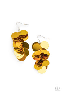 Paparazzi Now You SEQUIN It - Gold Sequin Earrings