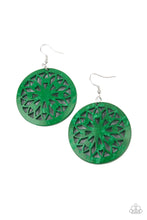Load image into Gallery viewer, Paparazzi Ocean Canopy - Green Wooden Earrings
