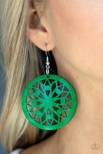 Load image into Gallery viewer, Paparazzi Ocean Canopy - Green Wooden Earrings
