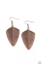 Load image into Gallery viewer, Paparazzi One Of The Flock - Copper Feather Earrings
