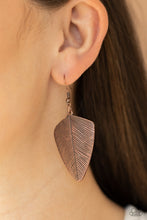 Load image into Gallery viewer, Paparazzi One Of The Flock - Copper Feather Earrings
