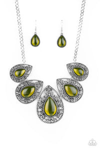 Paparazzi Opal Auras - Green/Pink Necklace