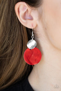 Paparazzi Opulently Oasis - Red Earrings
