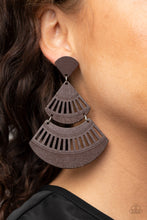 Load image into Gallery viewer, Paparazzi Oriental Oasis - Brown Wooden Earrings
