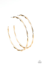 Load image into Gallery viewer, Paparazzi Out of Control Curves - Gold Hoop Earrings
