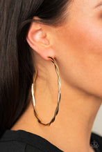 Load image into Gallery viewer, Paparazzi Out of Control Curves - Gold Hoop Earrings
