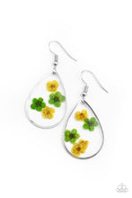 Load image into Gallery viewer, Paparazzi Perennial Prairie - Yellow and Green Flower Earrings
