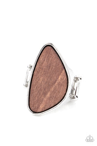 Paparazzi Perfectly Petrified - Brown Wooden Ring