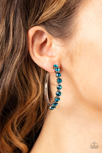 Paparazzi Photo Finish - Blue Hoop Earrings