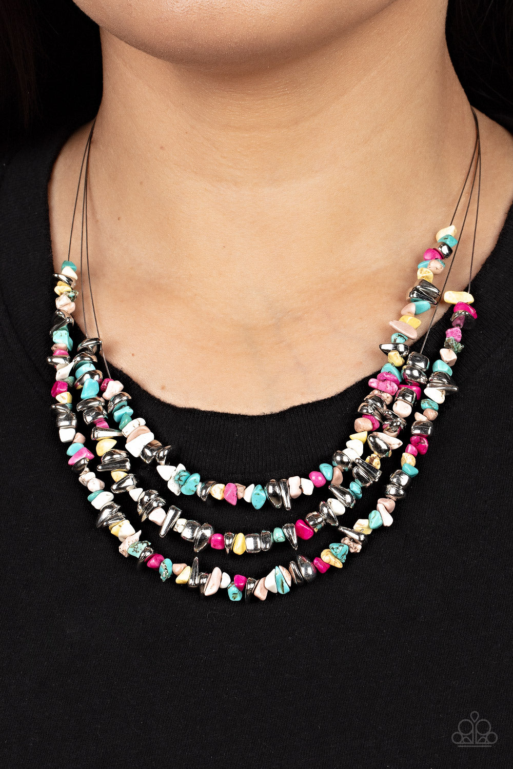 Paparazzi Placid Pebbles - Multi Necklace