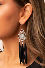 Load image into Gallery viewer, Paparazzi Pretty in PLUMES - Black Feather Earrings
