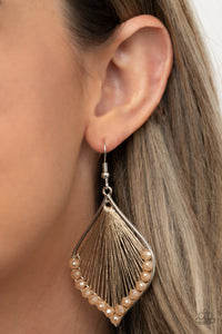 Paparazzi Pulling at My HARP-strings - Brown Earrings