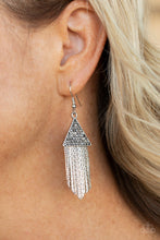 Load image into Gallery viewer, Paparazzi Pyramid SHEEN - Silver Earrings
