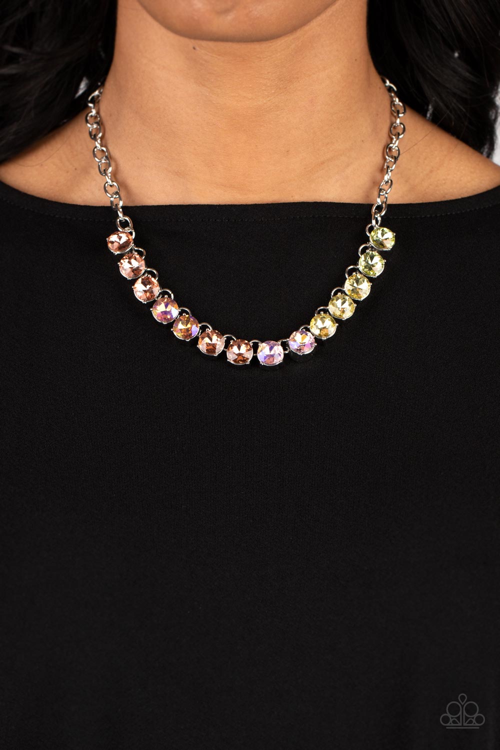 Paparazzi  Rainbow Resplendence - Orange Necklace