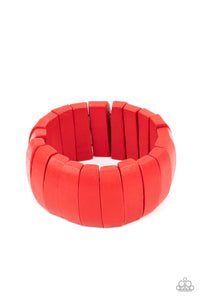 Paparazzi Raise The BARBADOS - Red Wooden Bracelet