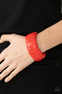 Paparazzi Raise The BARBADOS - Red Wooden Bracelet
