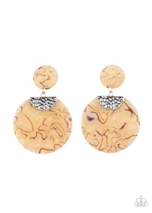 Paparazzi Really Retro-politan - Yellow Acrylic Earrings