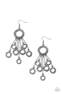 Paparazzi Right Under Your NOISE - Black Earrings