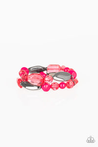 Paparazzi Rockin Rock Candy - Pink Stretch Bracelets